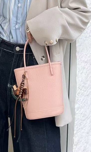Bucket Crossbody Bag with Horse Charm