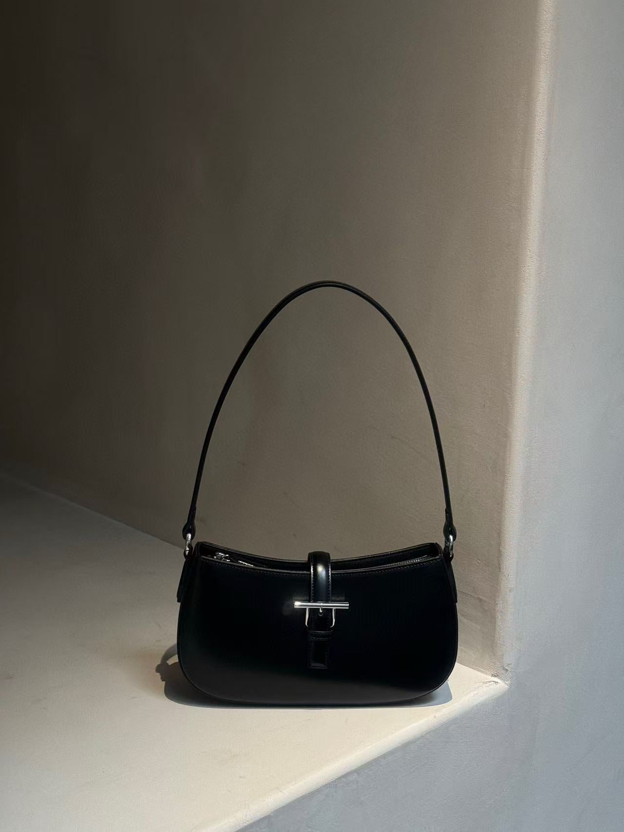 Mini Patent Leather Shoulder Bag with Buckle