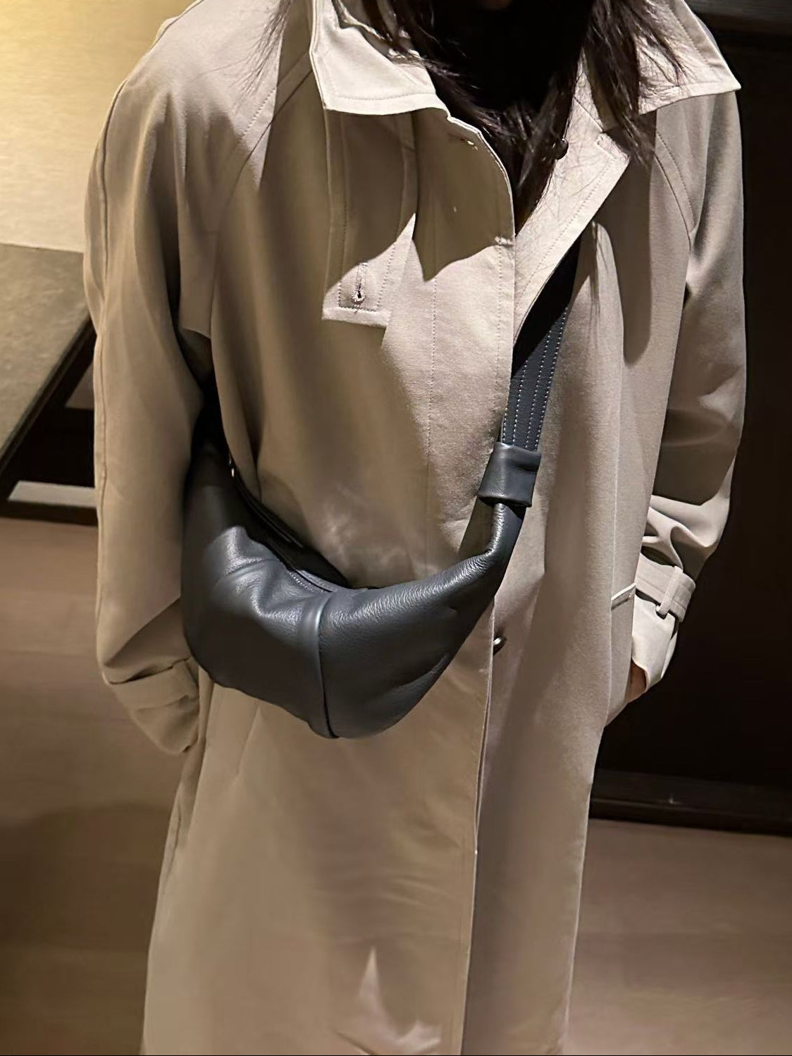 Leather Mini Horn Bag