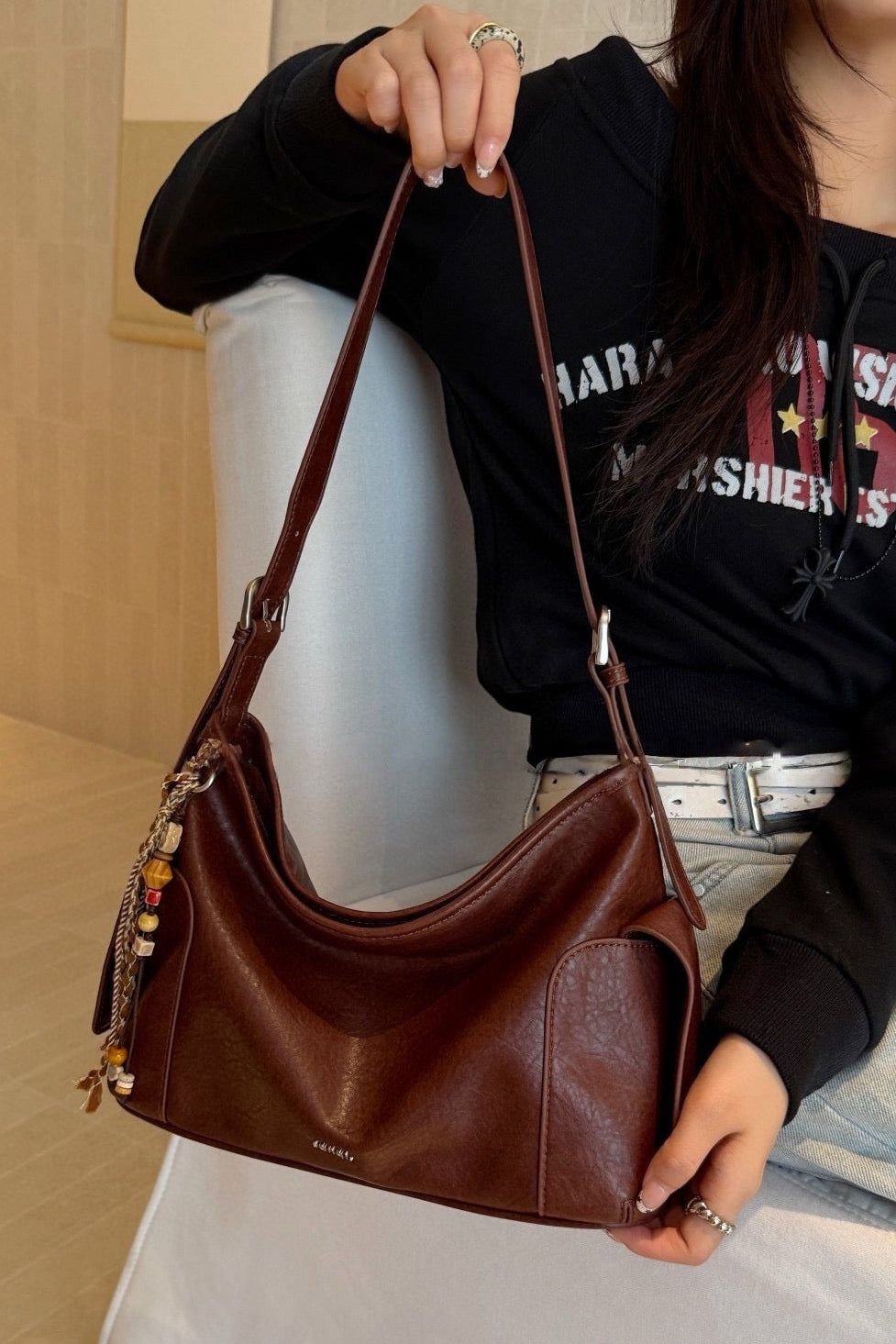 Chestnut Cocoa Pocket Shoulder Bag