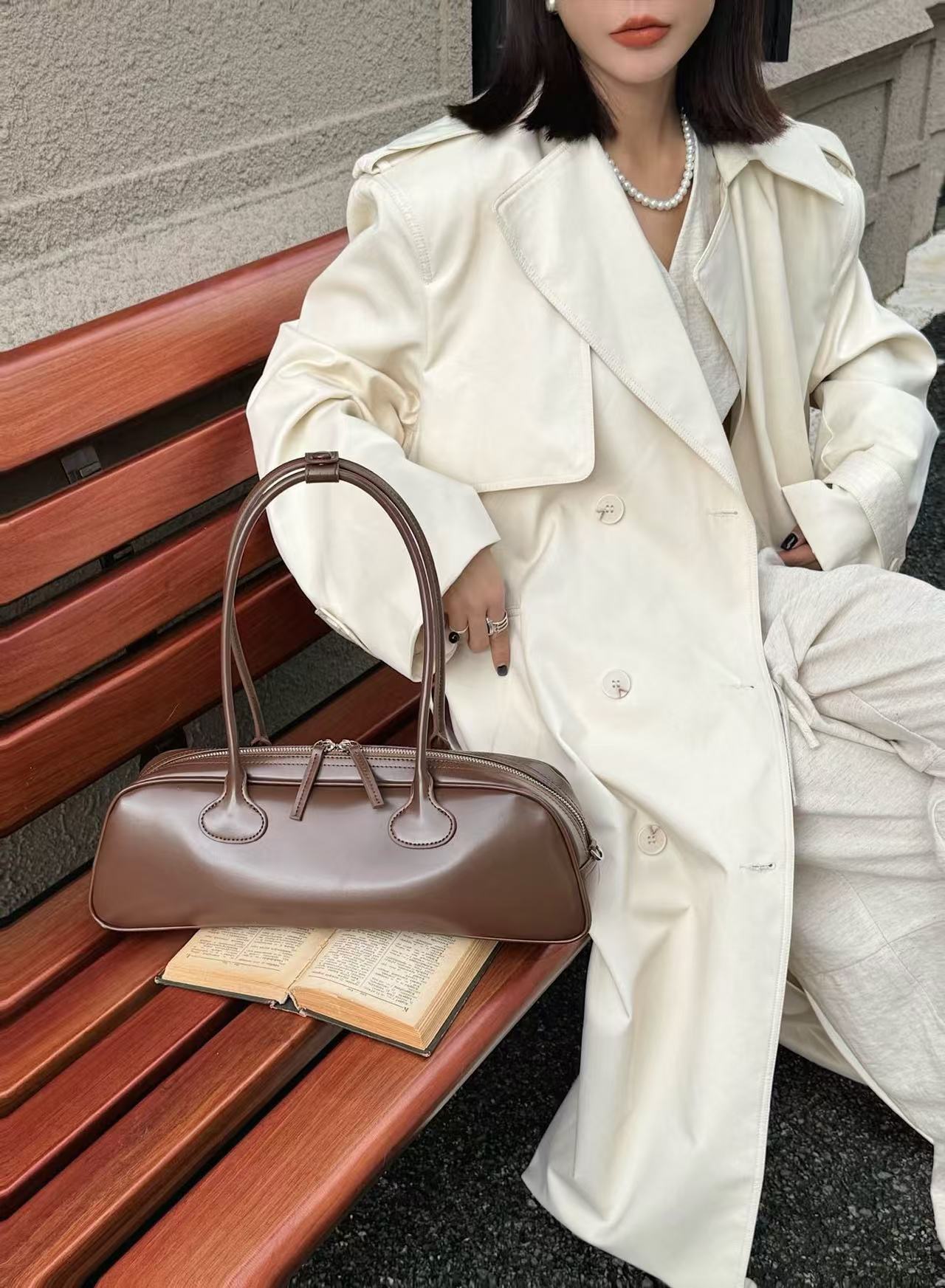 Baguette Leather Shoulder Bag