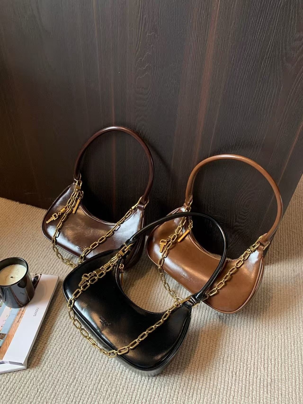 Patent Leather Shoulder Bag Small